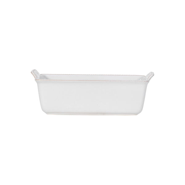 Berry & Thread Whitewash ceramic loaf pan with scalloped handles and signature berry border.