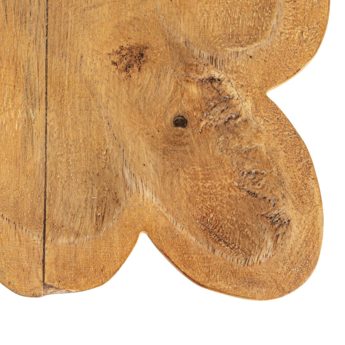 Natural mango wood tray with scalloped edge