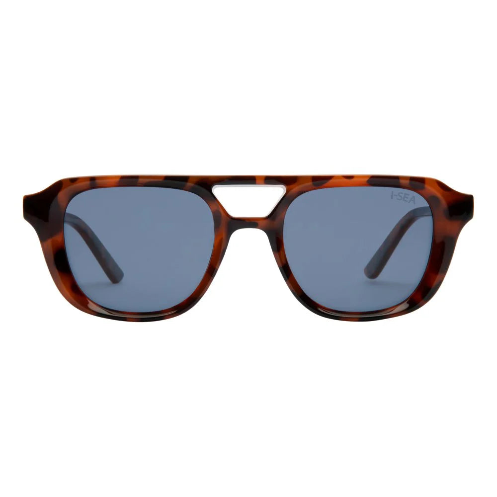 Ruby sunglasses with bold red frames, polarized lenses, and a retro silhouette offering full UV protection.