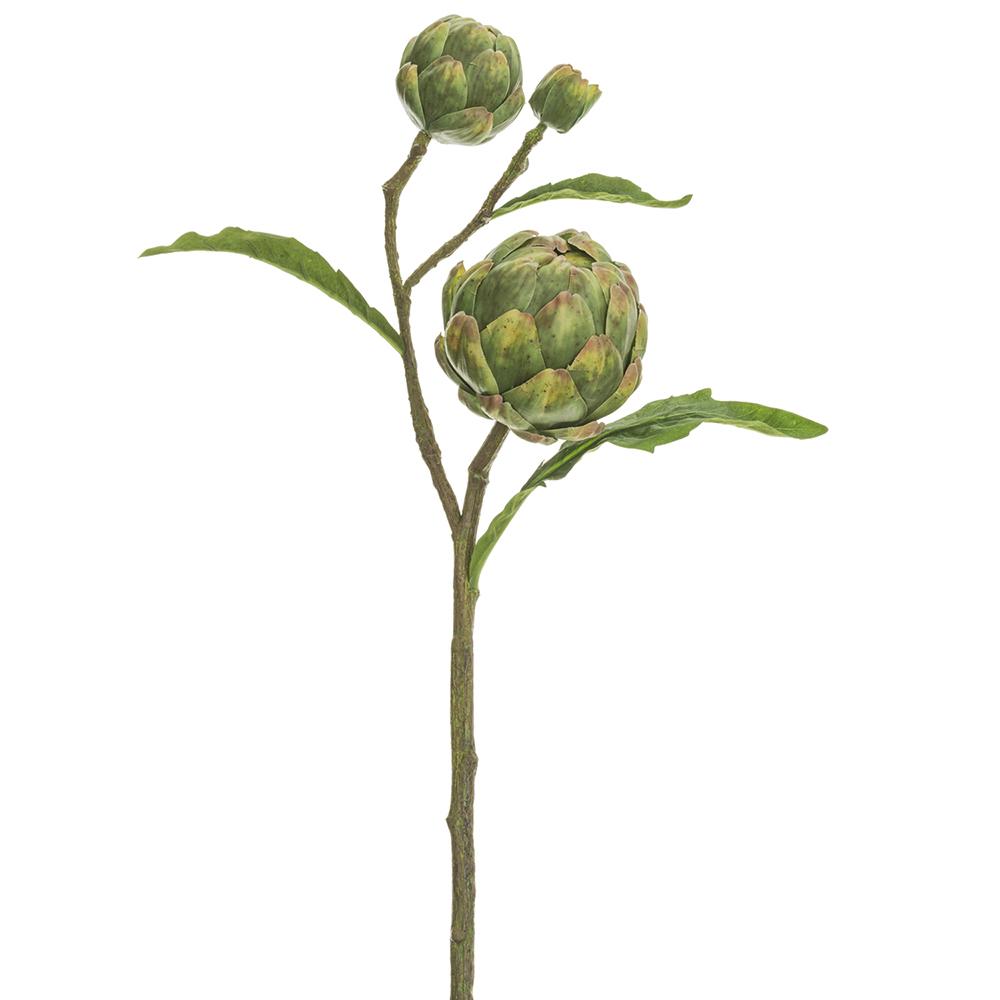 Artichoke-shaped spray lamp with fabric shade in neutral tone.
