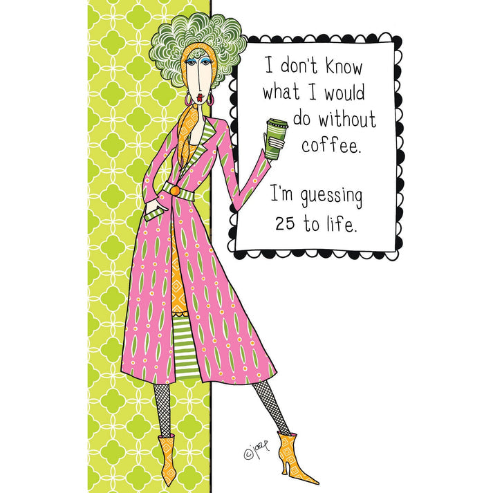 Dolly BD birthday card with foil, embossing, glitter, coffee theme and 'Wishing you a fa-BREW-lous birthday' text.