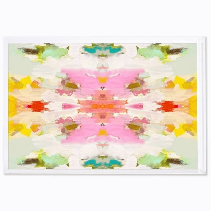 Lucite serving tray with Giverny floral artwork by Laura Park Designs x Tart By Taylor collaboration