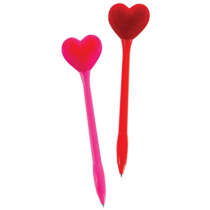 Black Puffy Velvet Heart Pen with a seven-inch barrel.