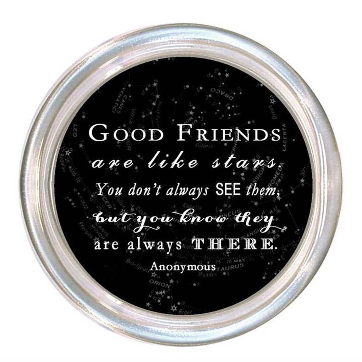 Glass coaster with a high rim and black velvet back.