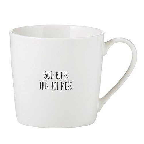 Bone China cafe mug with a signature-style coffee cup silhouette.