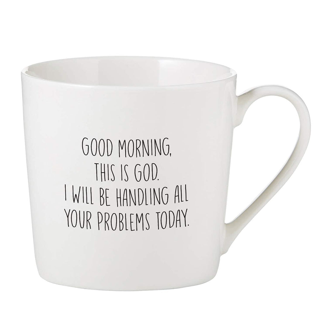 Bone China cafe mug with 'Good Morning' text in a signature-style font.