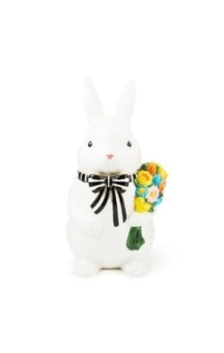 Dolomite ceramic cookie jar shaped like a calico bunny with spotted fur pattern and rounded silhouette.