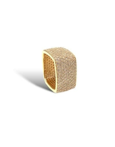 Gold Camila Eternity ring featuring a continuous band of round brilliant-cut diamonds.