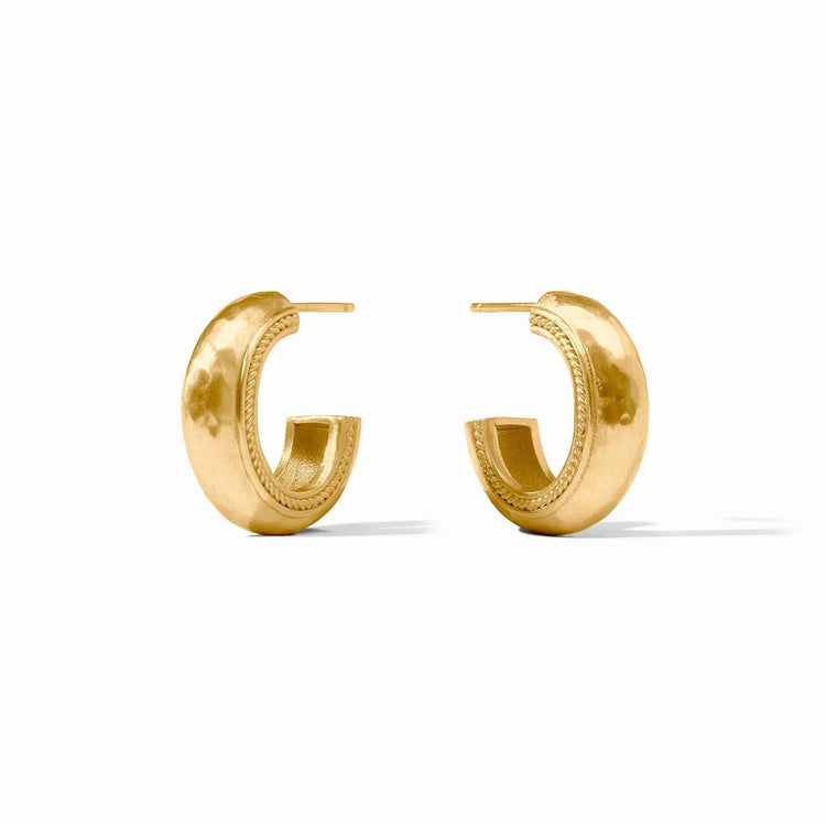 Gold-plated Cannes hoop earring with post back