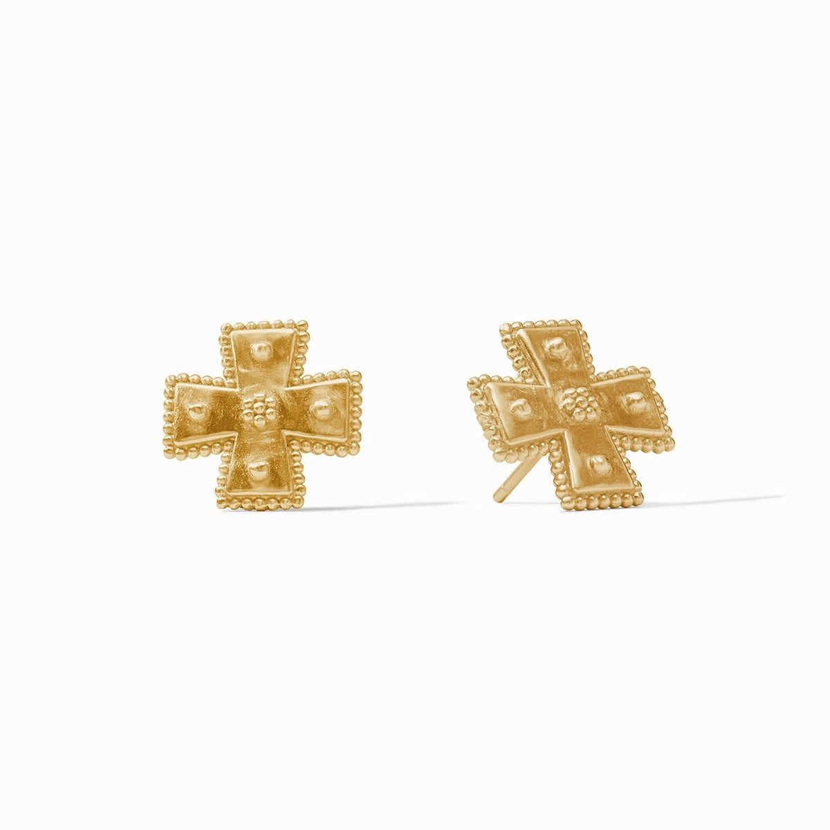 Canterbury stud earring with a small round gold-plated post.