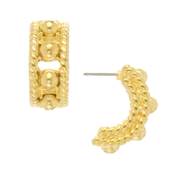 Gold-tone Capri Hoop earrings with a textured finish