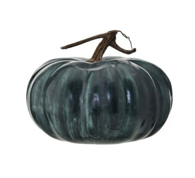 9"X5" LATEX HARVEST PUMPKIN W/VINE BLUE