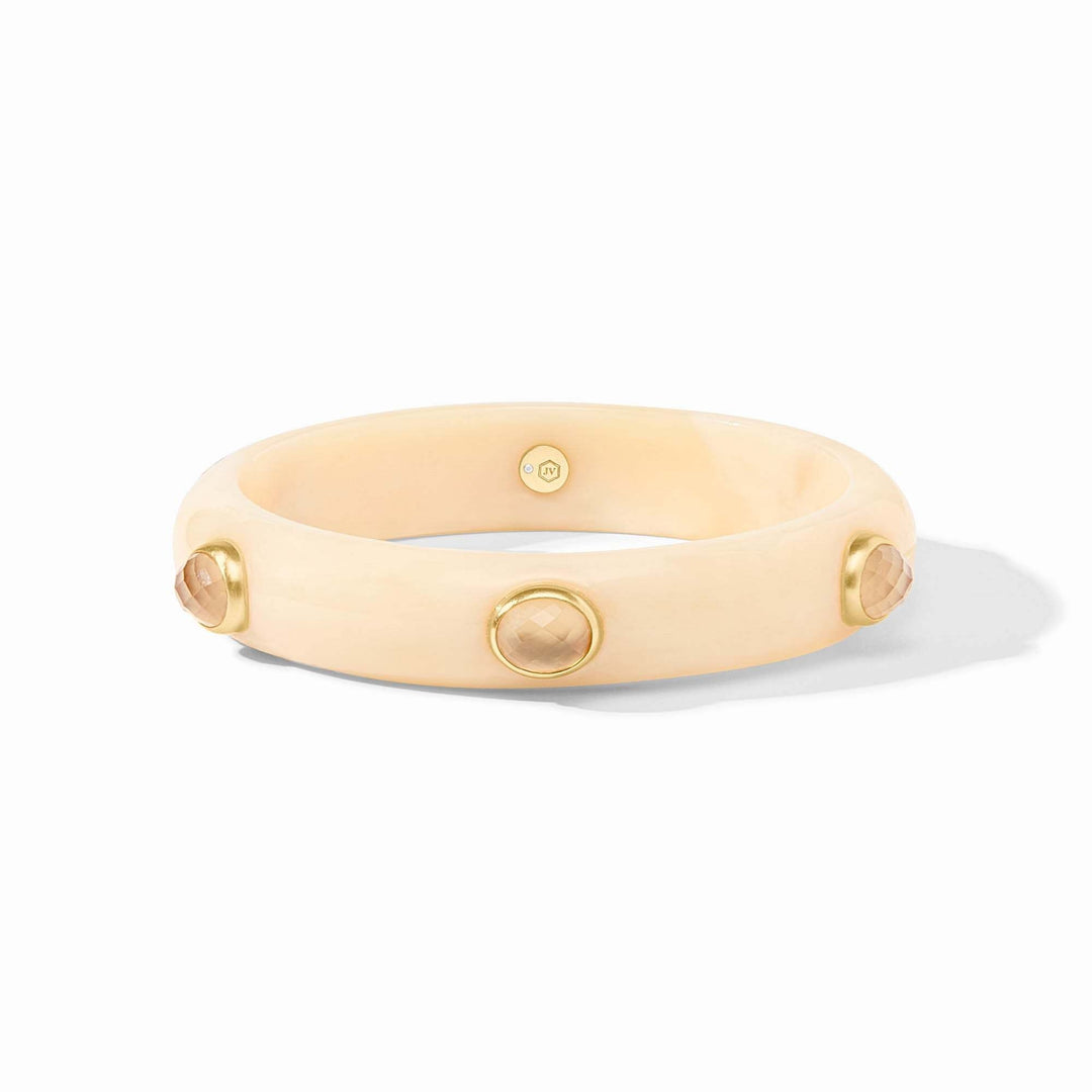 Ivory Carnaby Stone bangle with acetate band and imported glass stone detail