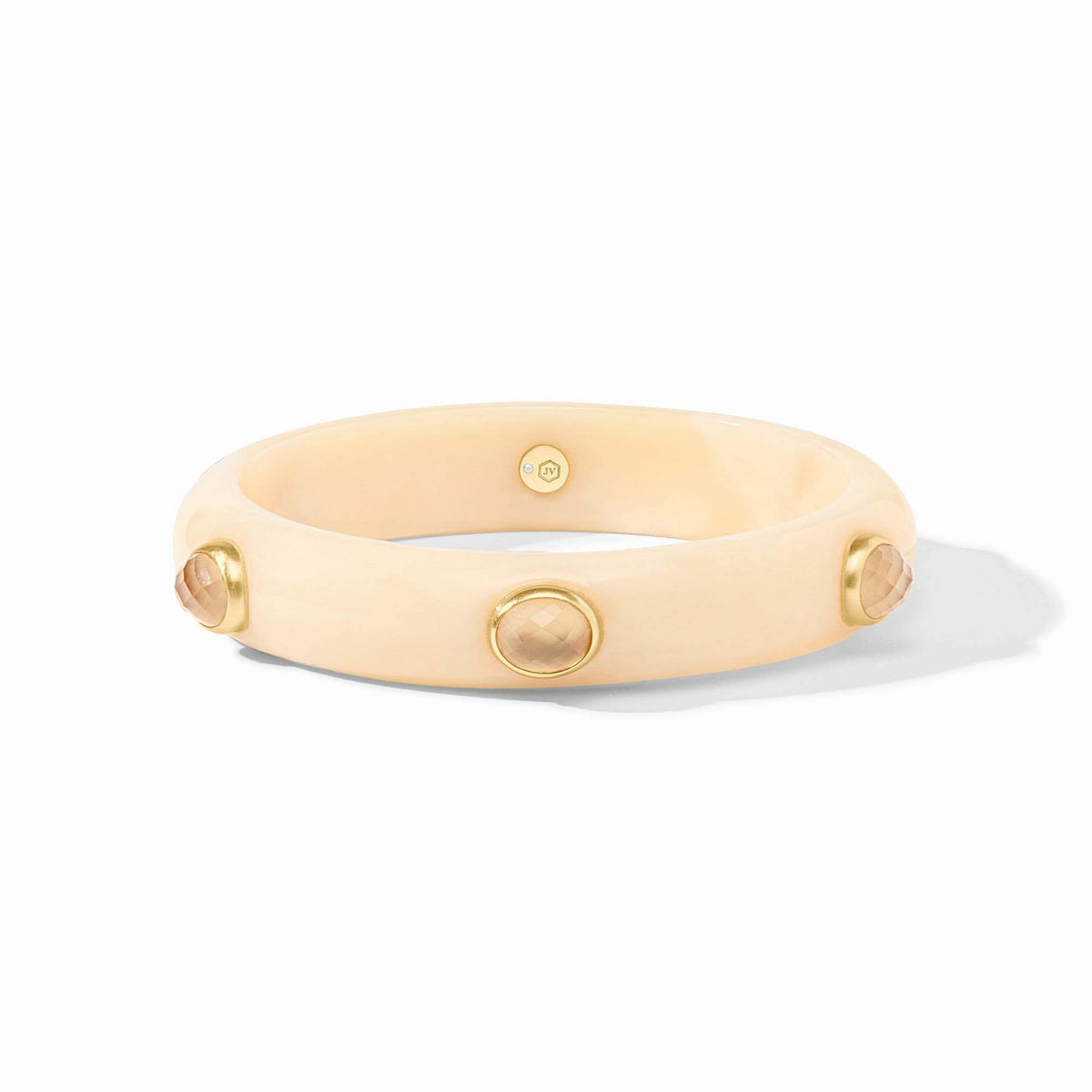 Ivory Carnaby Stone bangle with acetate band and imported glass stone detail