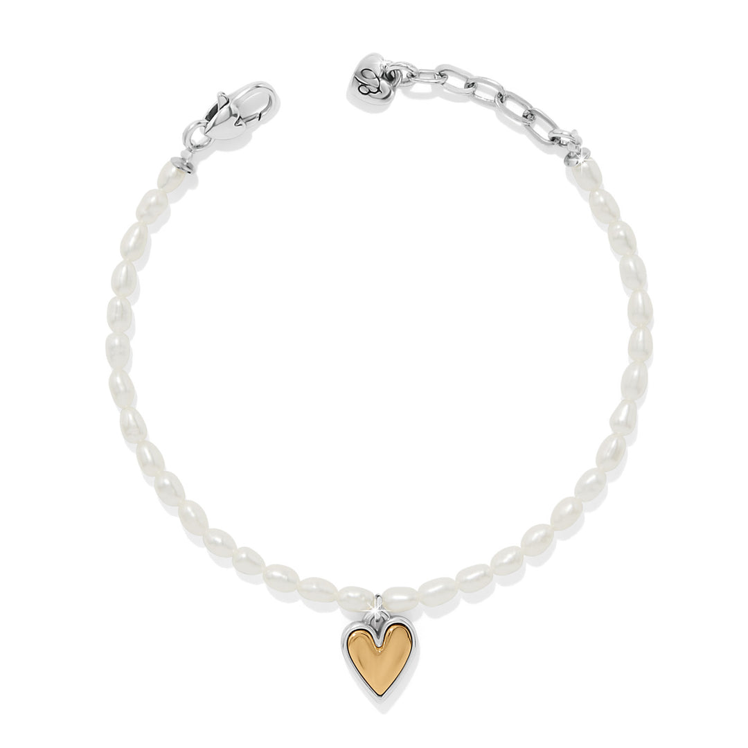 Cascade Embrace Pearl Heart Bracelet