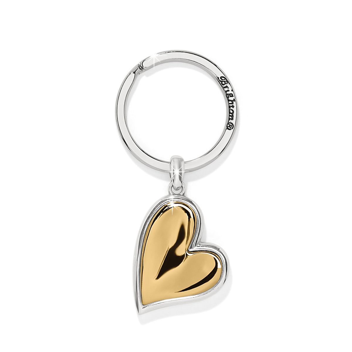 Silver-gold two-tone heart-shaped Cascade Key Fob with a playful silhouette