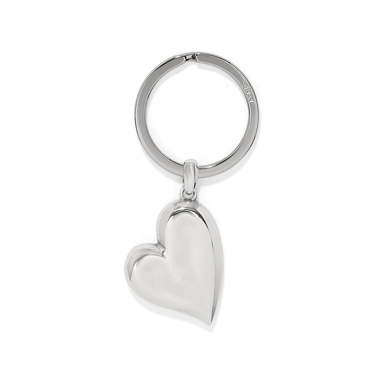 Silver-gold two-tone heart-shaped Cascade Heart Key Fob with a playful silhouette.
