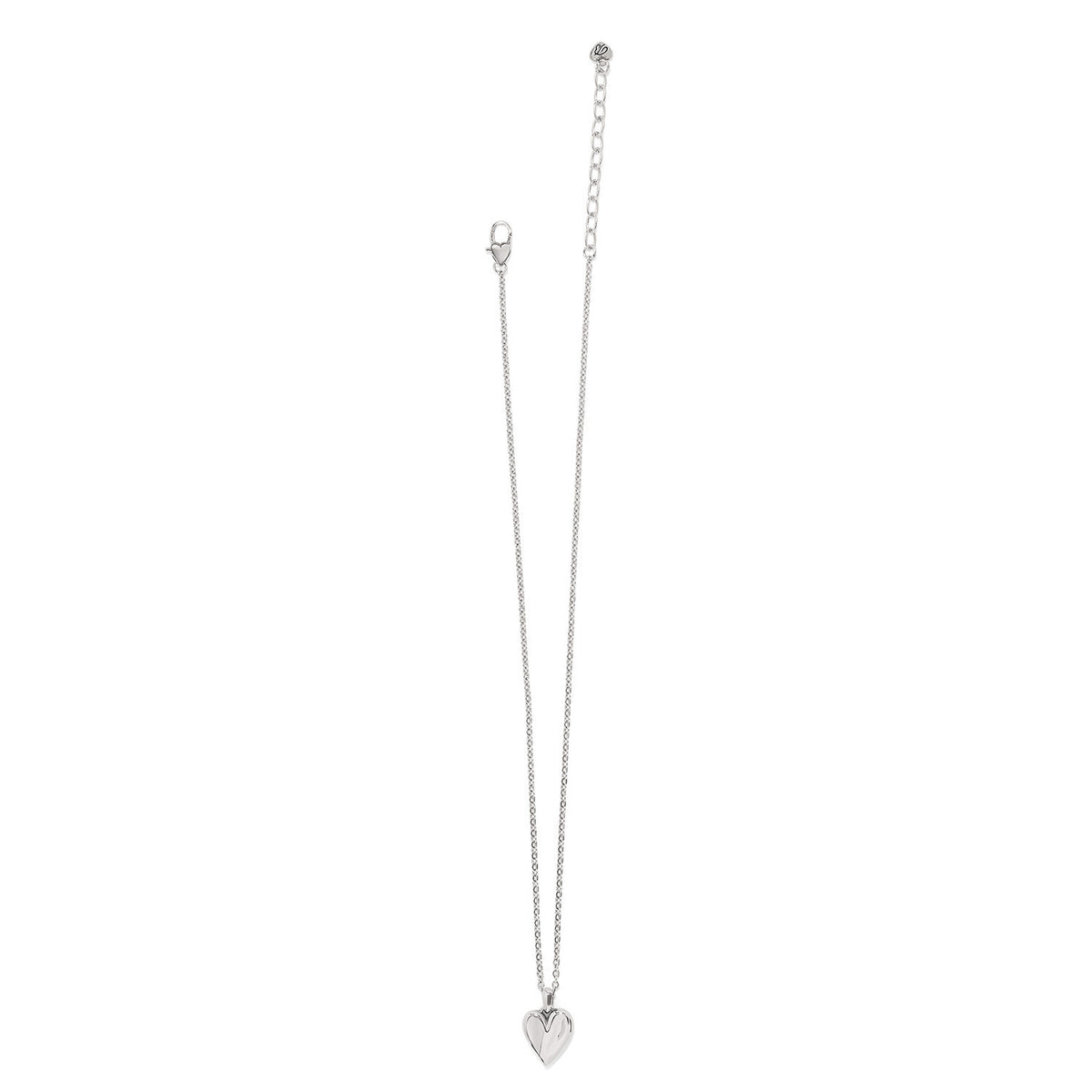 Silver-gold two-tone petite necklace with a sculpted heart pendant featuring water ripple detailing.