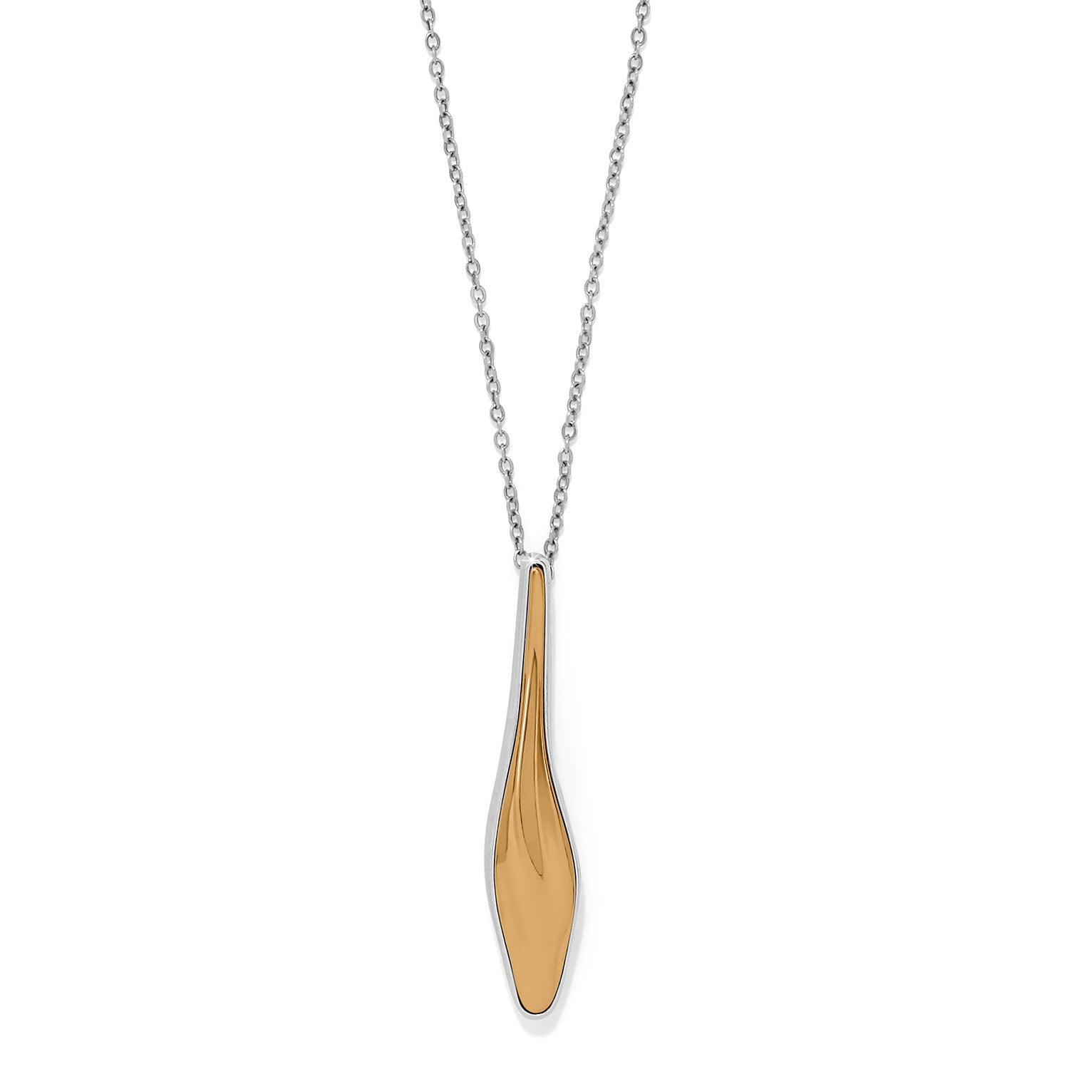 Silver-gold two-tone adjustable drop necklace with lobster claw closure
