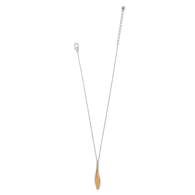 Silver-gold two-tone adjustable drop necklace with lobster claw closure