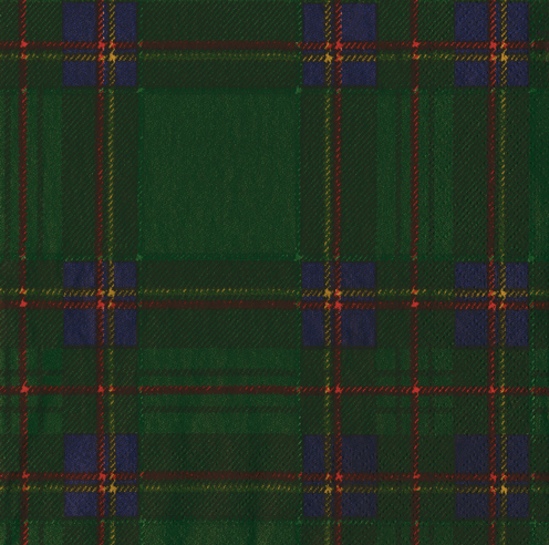 Caspari Royal Plaid Green cocktail napkin, style 8811C