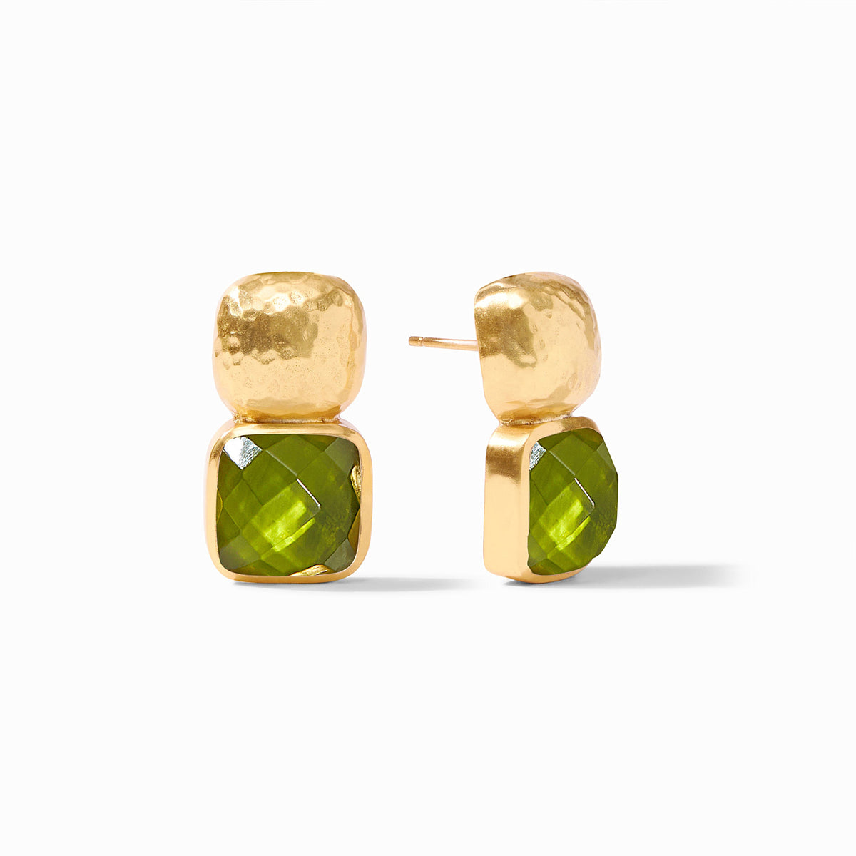 Catalina earring with iridescent palmetto green mother-of-pearl and gold plate