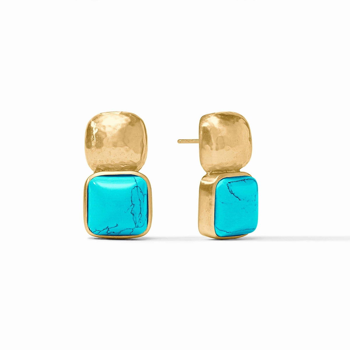 Catalina earring with turquoise stone in a gold-plated setting