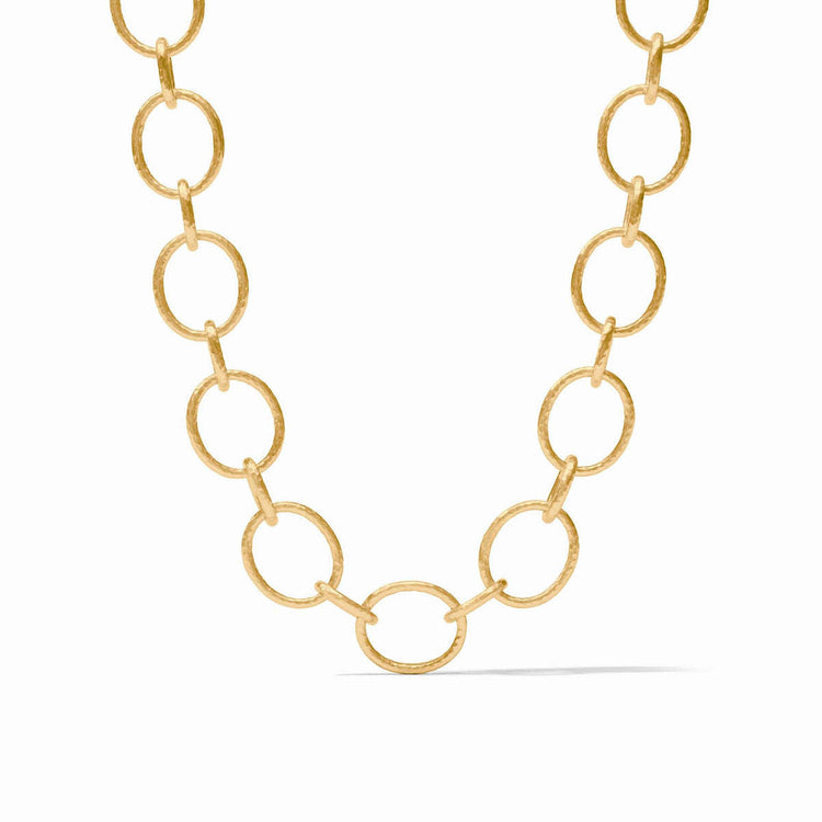 Adjustable Catalina Light Link necklace in golden loops with a detailed toggle clasp.