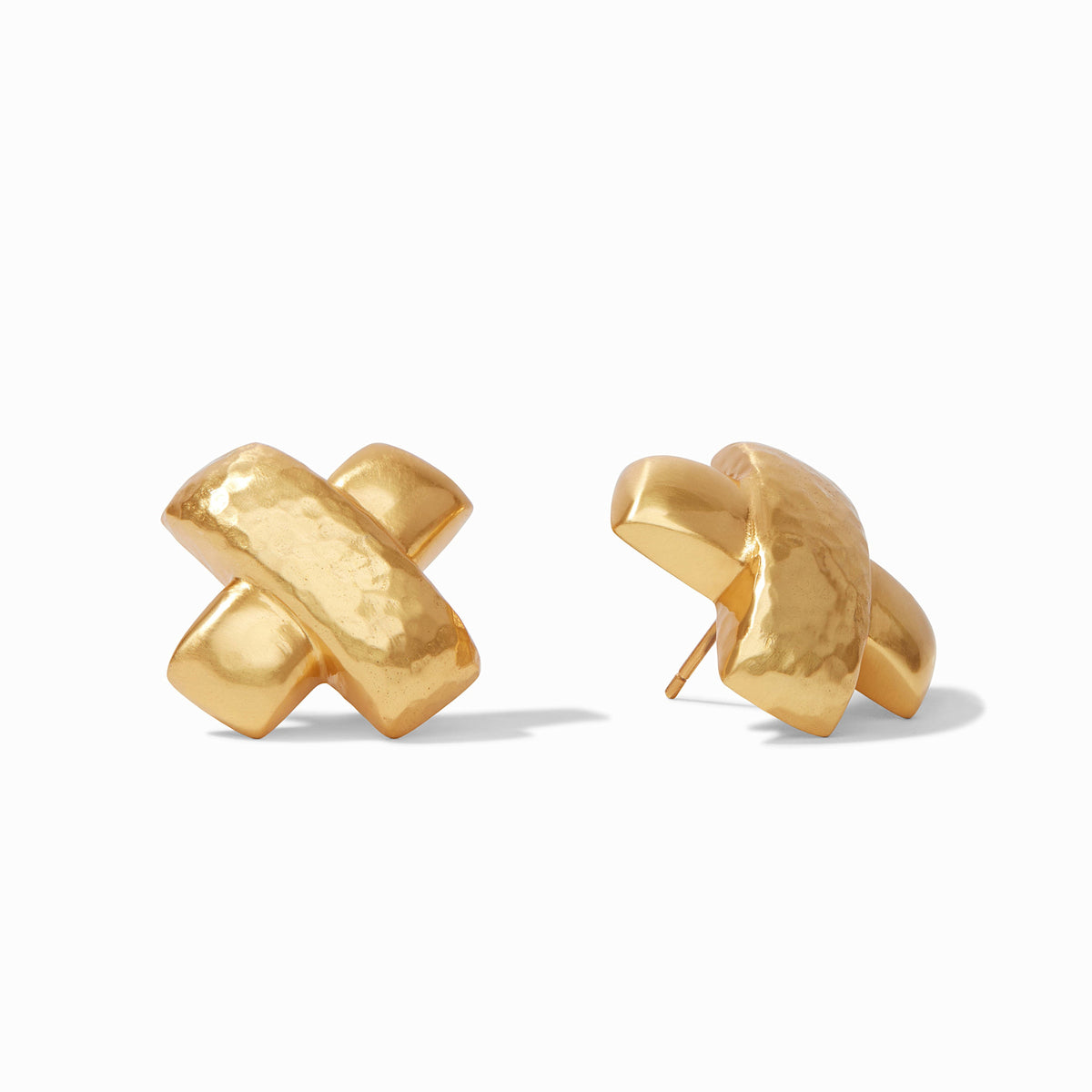 Gold-plated Catalina X earring with a one-inch drop length.