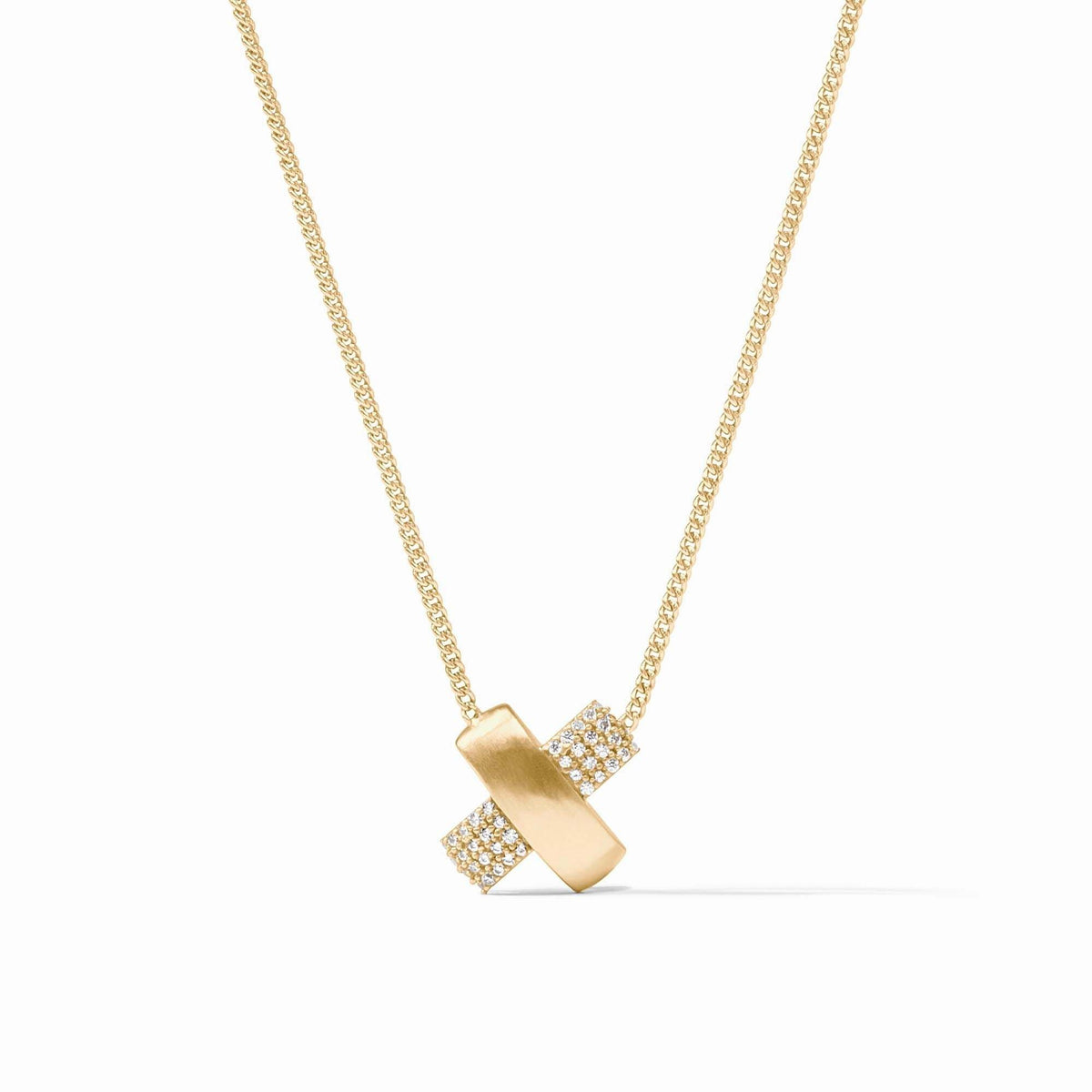 Delicate Catalina necklace with pavé CZ stones in adjustable gold-plated chain.