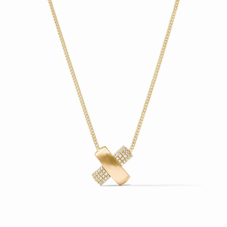 Delicate Catalina necklace with pavé CZ stones in adjustable gold-plated chain.