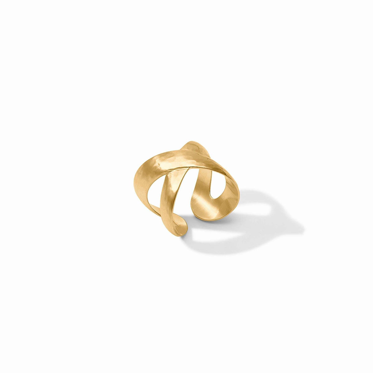 Catalina X ring in adjustable gold-plated metal with a sleek silhouette.