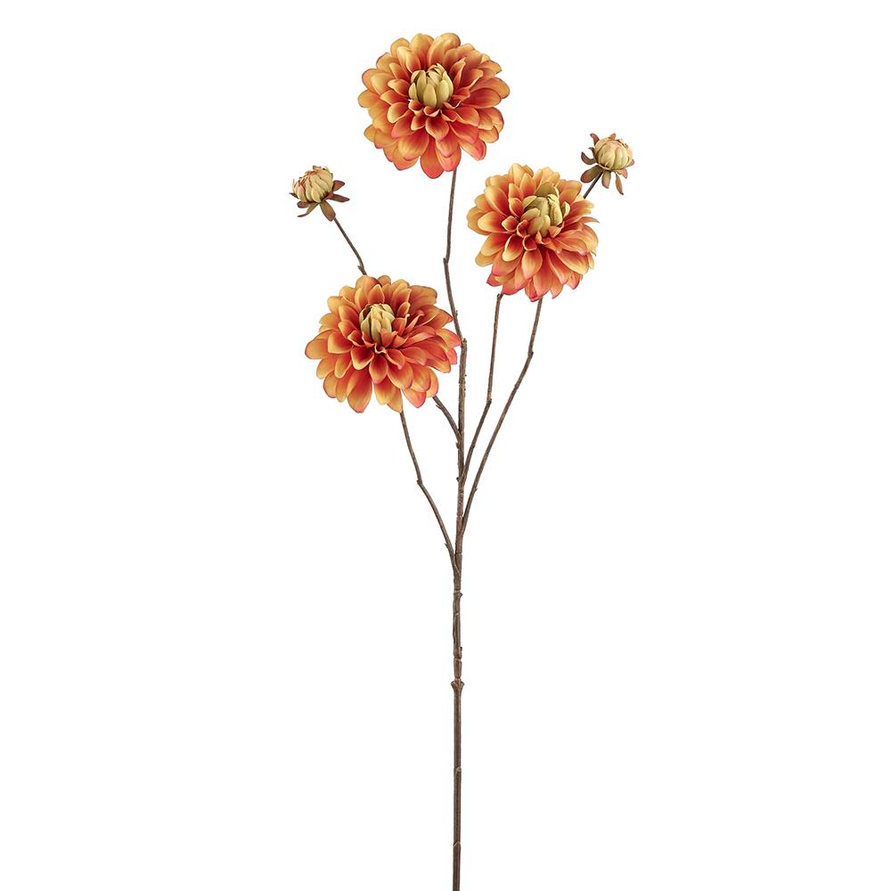 35-inch Dahlia Spray artificial flower arrangement with fabric petals on iron wire stems.