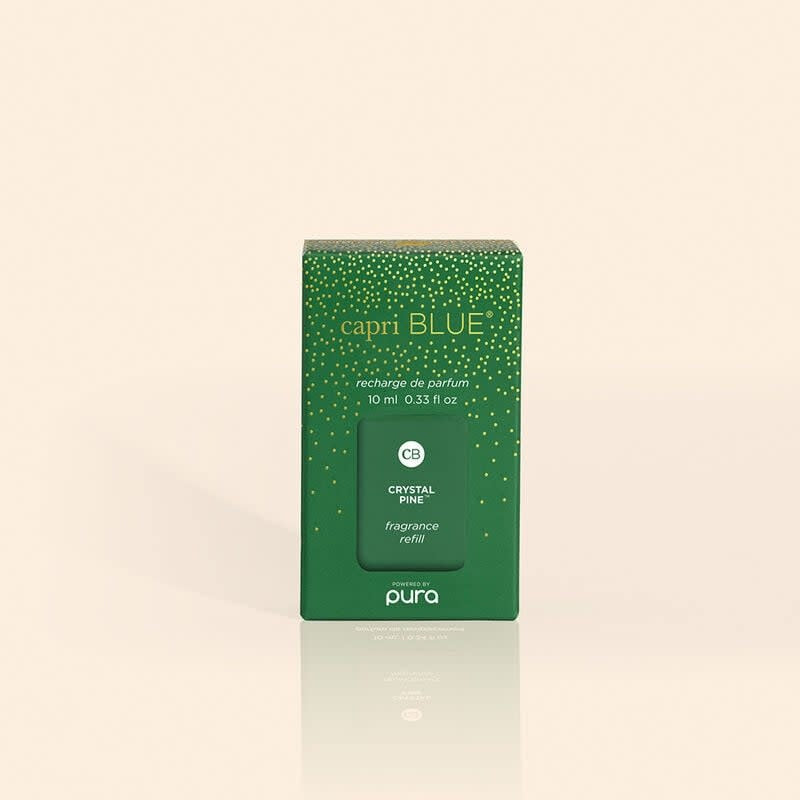 CB+ Pura Diffuser Refill vial in Crystal Pine scent with frosted fir and pine notes