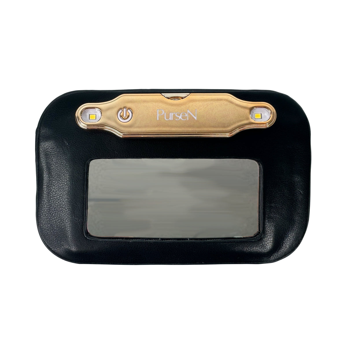 Littmini lighted mirror case in vegan leather with clear PVC front pockets