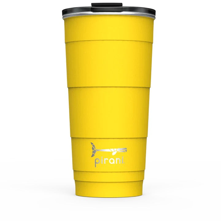 Stackable stainless steel tumbler with powder coat finish in neutral tone