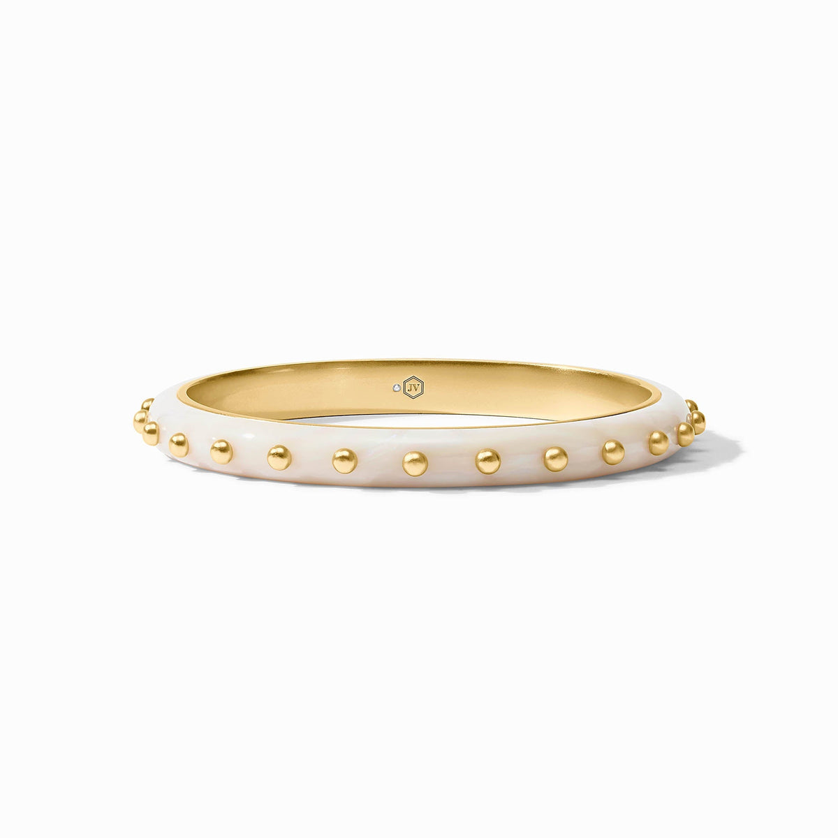 Colette bangle in gold-plated acetate with a smooth cylindrical silhouette.