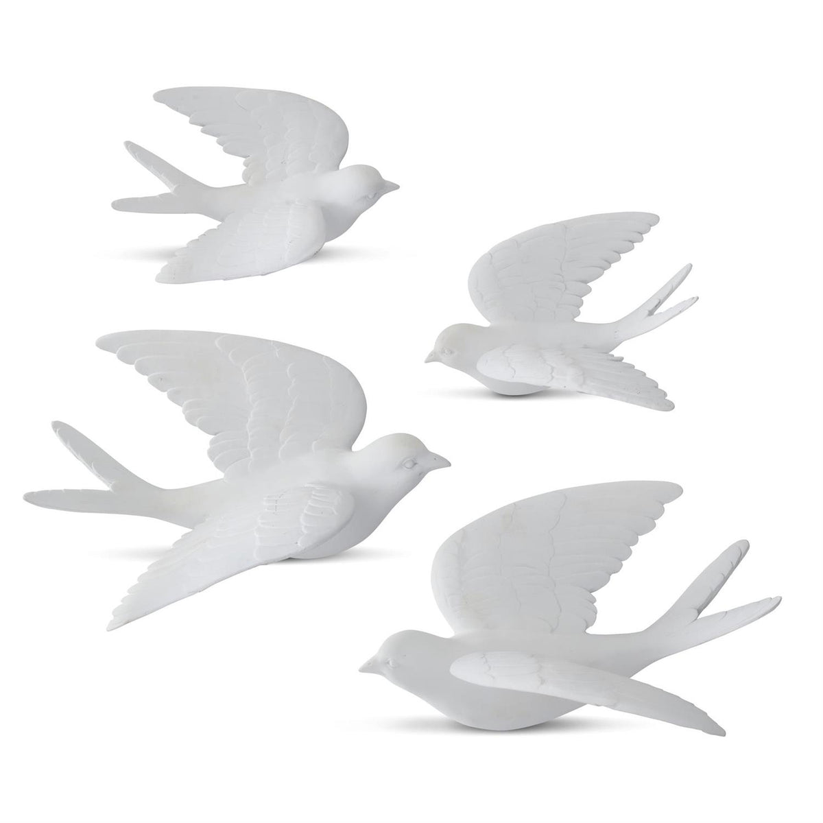 Matte white resin wall hanging featuring a minimalist bird silhouette with smooth edges.