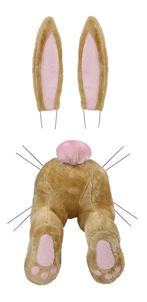 Tan polyester bunny decor kit with pink accents in a standing silhouette.