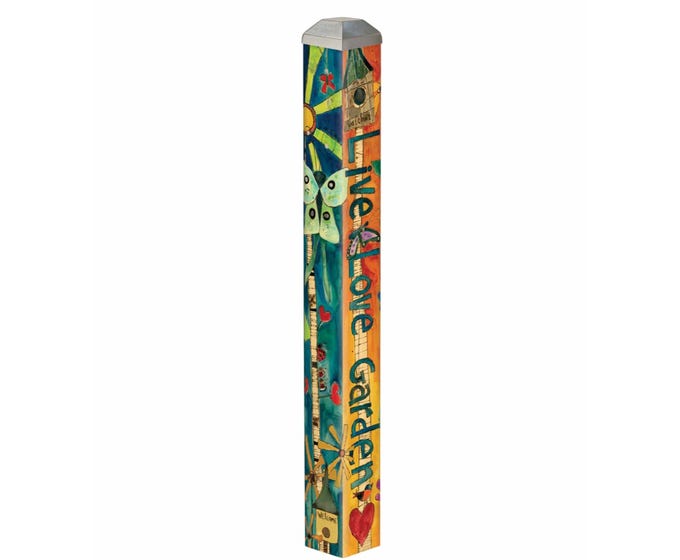 Mini art pole with a square cross-section measuring 16 inches in height.