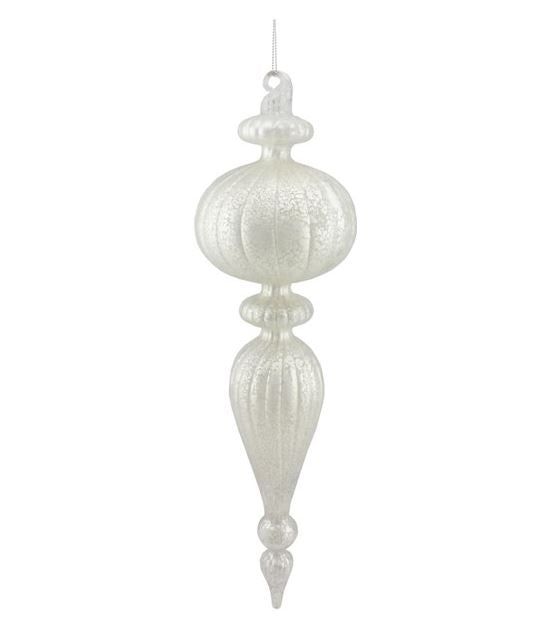 Mercury glass finial with dark rich tones in a classic ornamental silhouette.