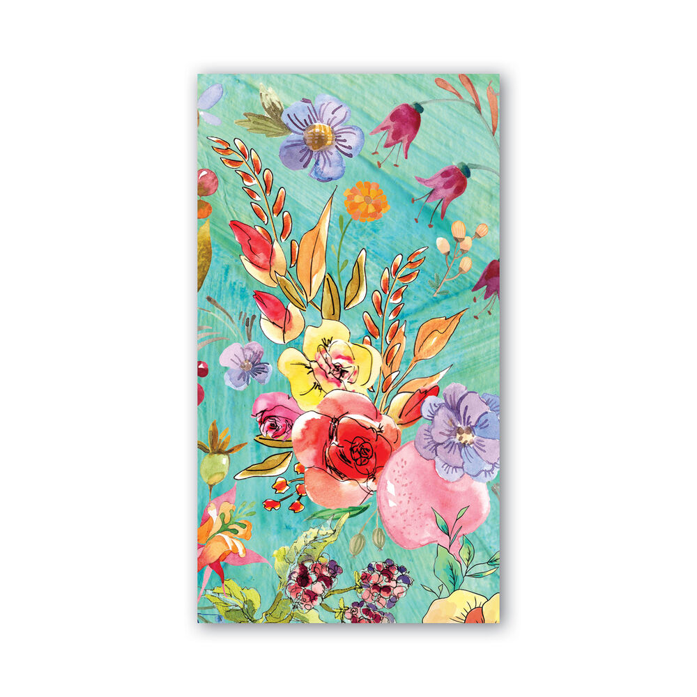 Pack of Hostess napkins in white with a subtle floral pattern.