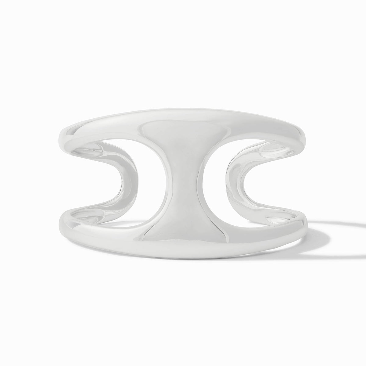Laguna Statement Cuff bracelet in silver-tone metal with a wide rectangular silhouette and polished finish.