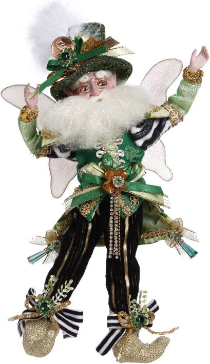 Small Lucky Charm Fairy Boy figurine with a blue outfit, silver wings, and star pattern on the base.