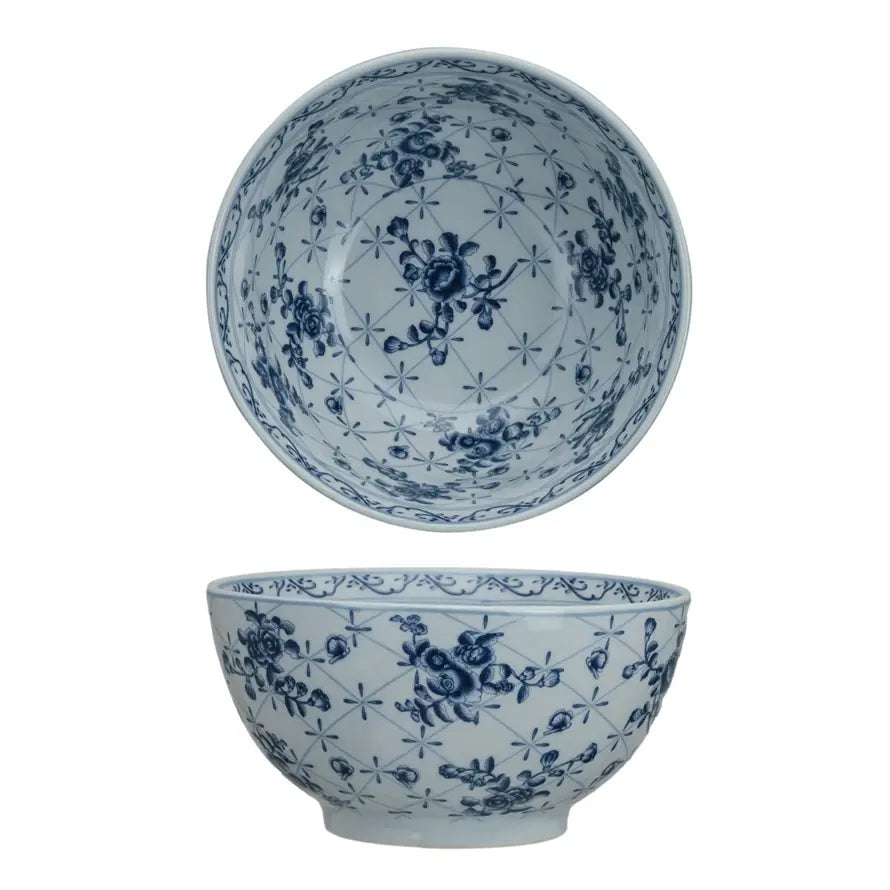 Ceramic Bowl with Floral Pattern