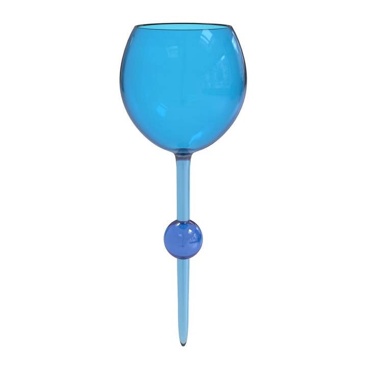 Cerulean blue Original Beach Glass with a smooth rim, designed to hold over 12 oz of beverage.
