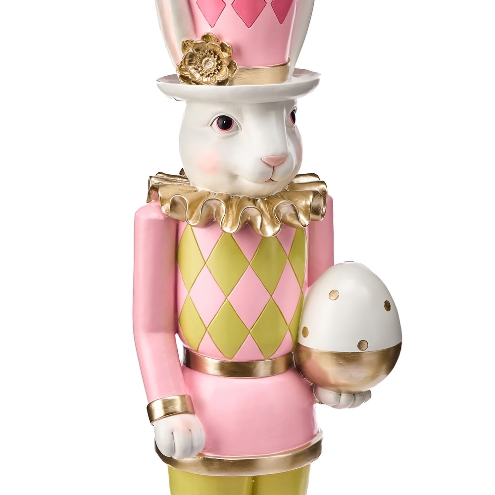 48" Resin Garden Bunny With Egg