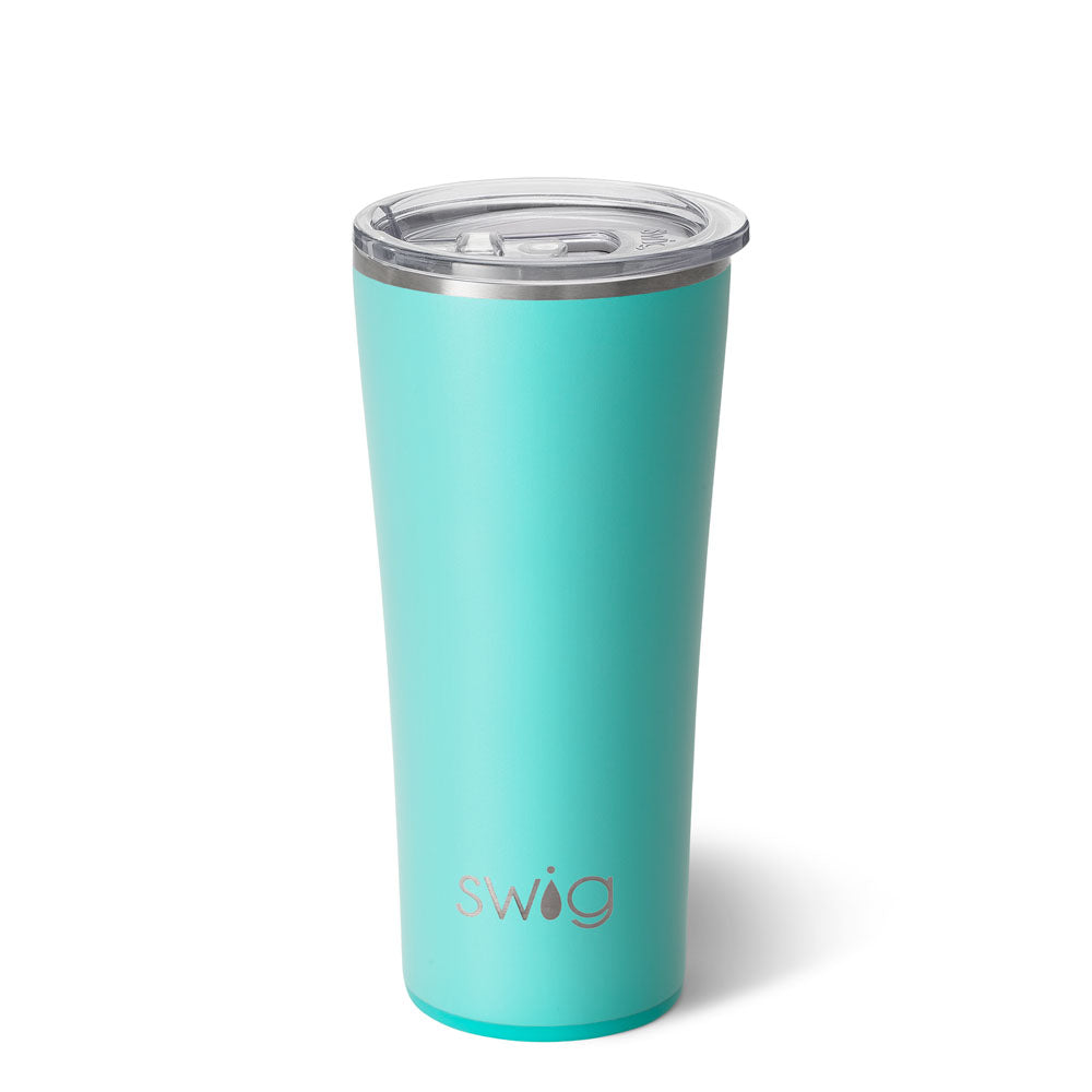 Matte black 22oz stainless steel tumbler with silicone base