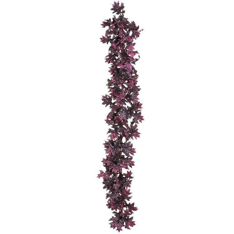 69-inch two-tone purple polyester oak leaf garland with wire support