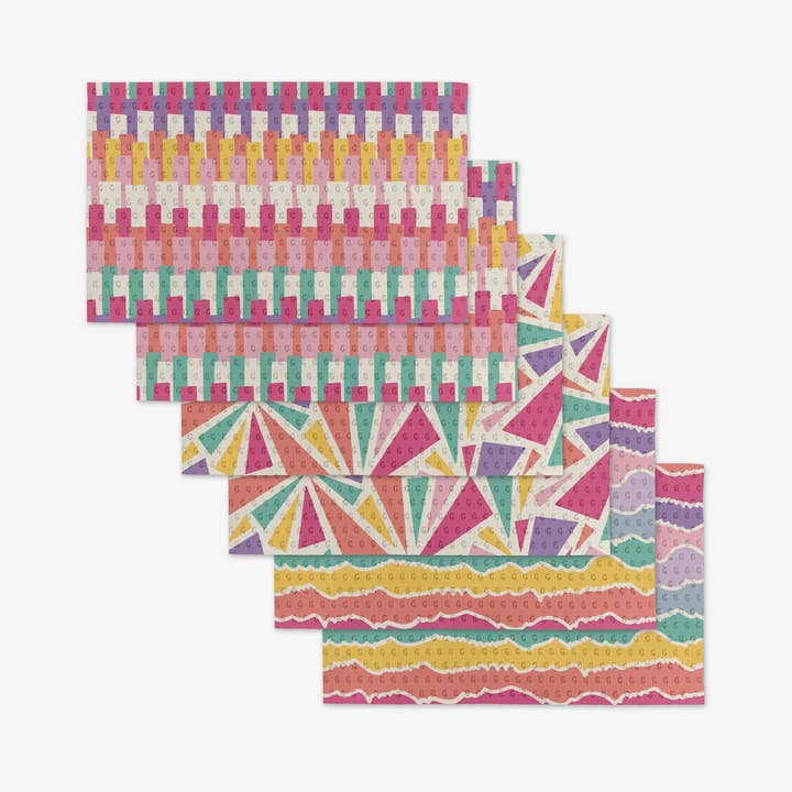 Set of reusable cloth towels made from post-consumer recycled materials in a neutral tone.